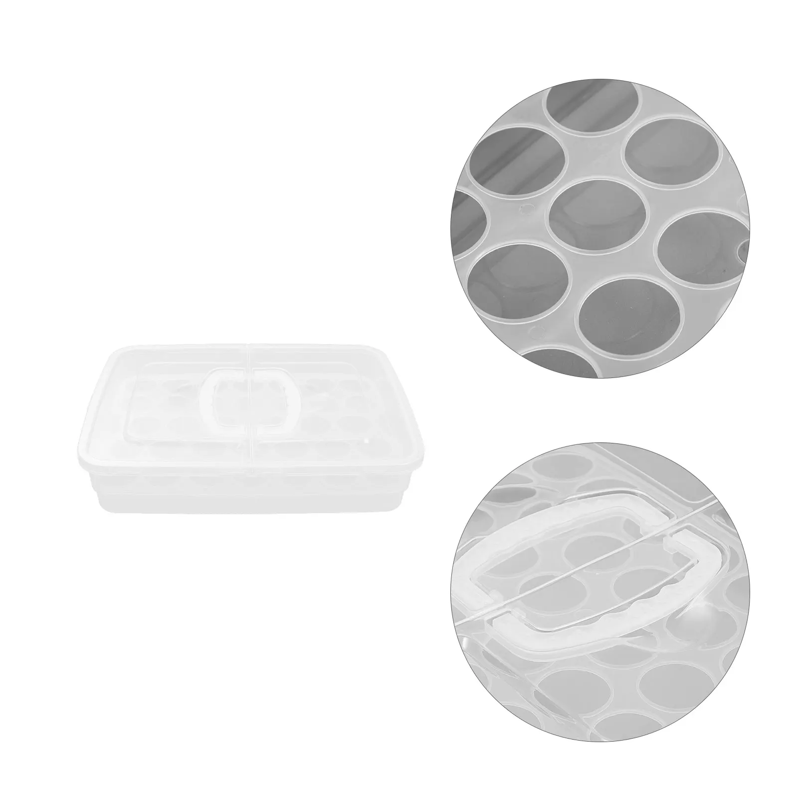 

34 Compartment Storage Box Household Large Capacity Refrigerator Organizer Multi-Grid Egg Container Portable Dust-Proof