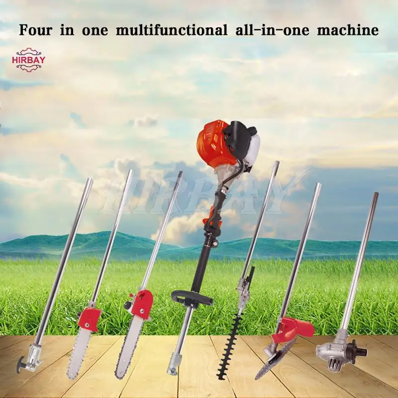 2 Stroke Multi Function Garden Tool Kit With Pole Chain Saw Pruner Hedge Trimmer And Fruit Picker Attachment For Professional
