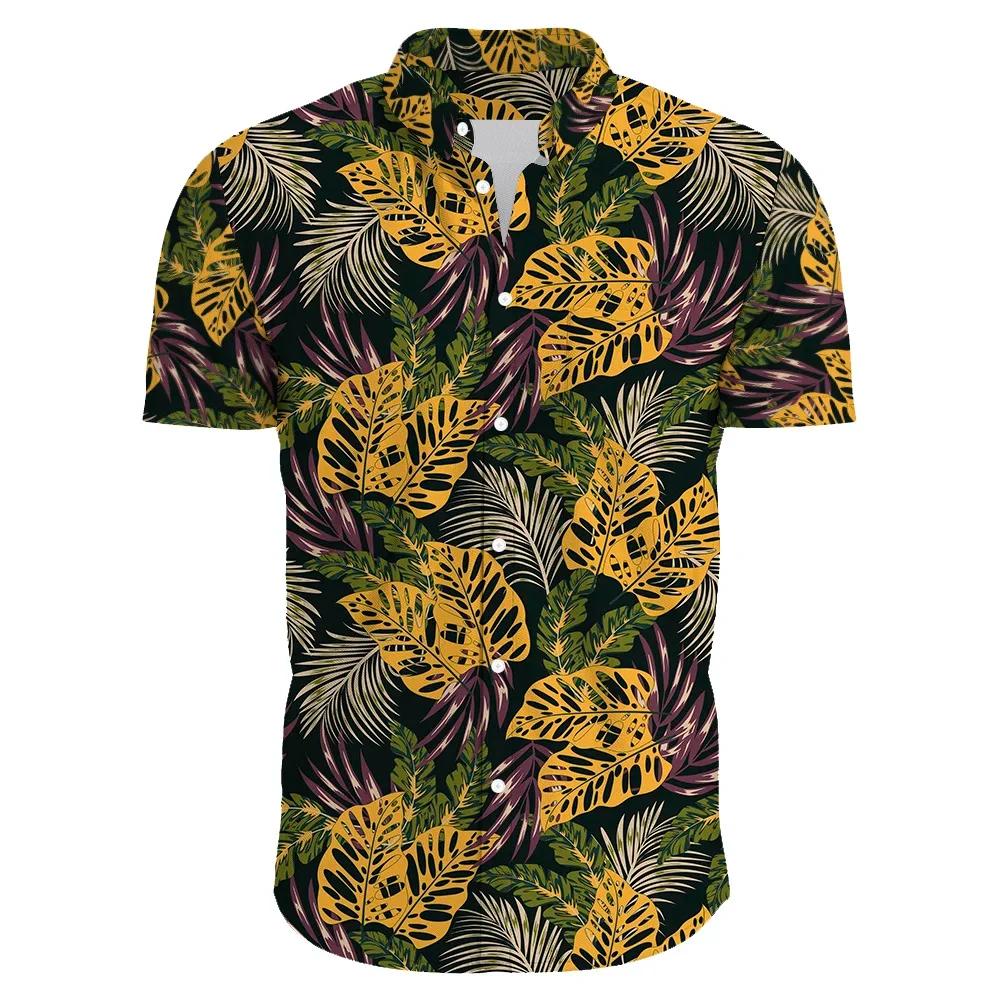 Hawaiian Flower Casual Men Shirts 3D Print Man/Women Fashion Short Sleeves Shirt Lapel Button Tops Oversized Unisex Clothes