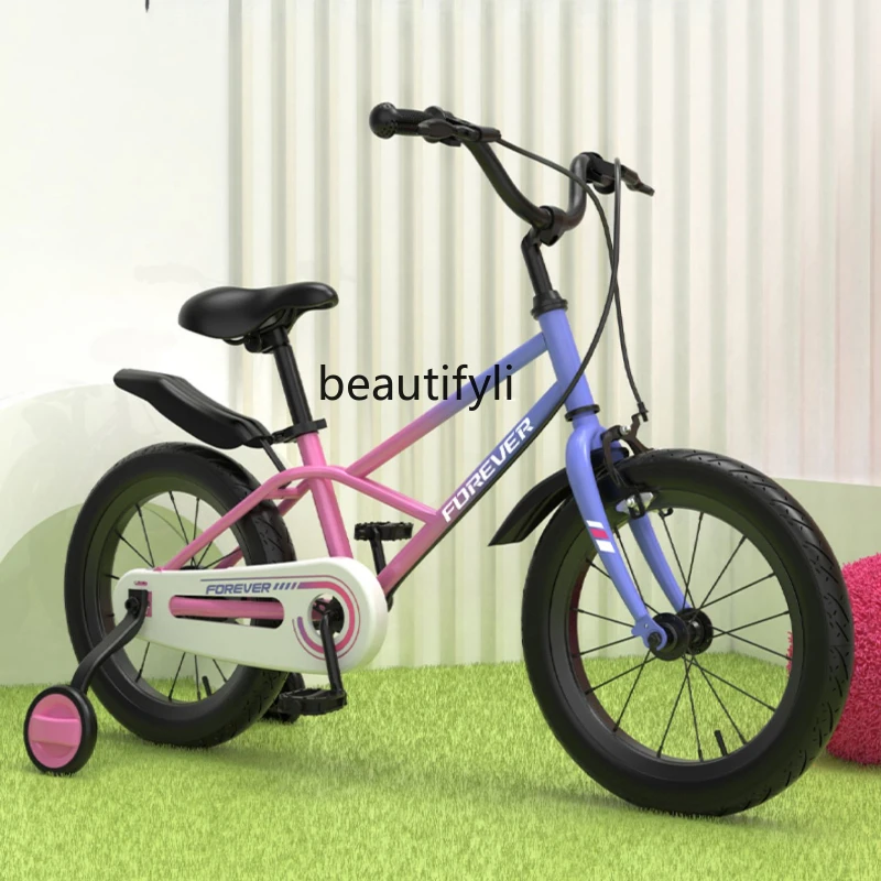 Yong kinderfiets 3-6 jaar oud met extra wielen 14 inch - 16 inch jongens en meisjes