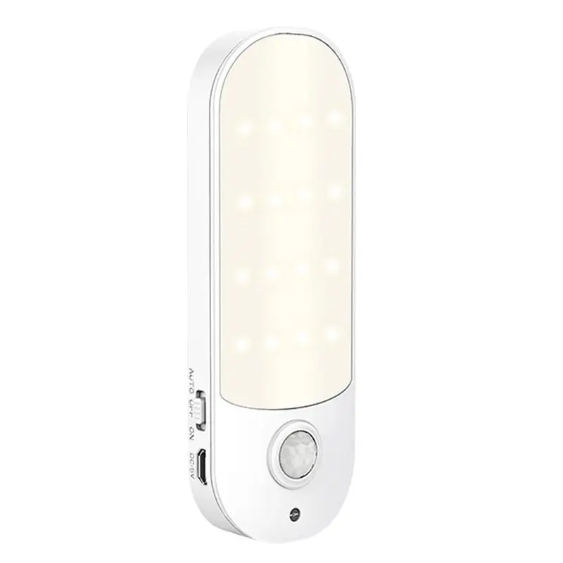 B62B-LED Night Light Operated Cupboard Lamp With Motion Sensor USB Rechargeable Battery With Magnetic Strips