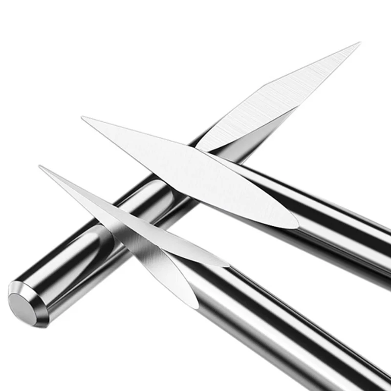 10pcs Milling Cutter 3 Edge Pyramid Engraving Bit 3.175mm(1/8) Shank 20/30/40/45/60/90 Degrees CNC Router Bit Wood Milling Tool