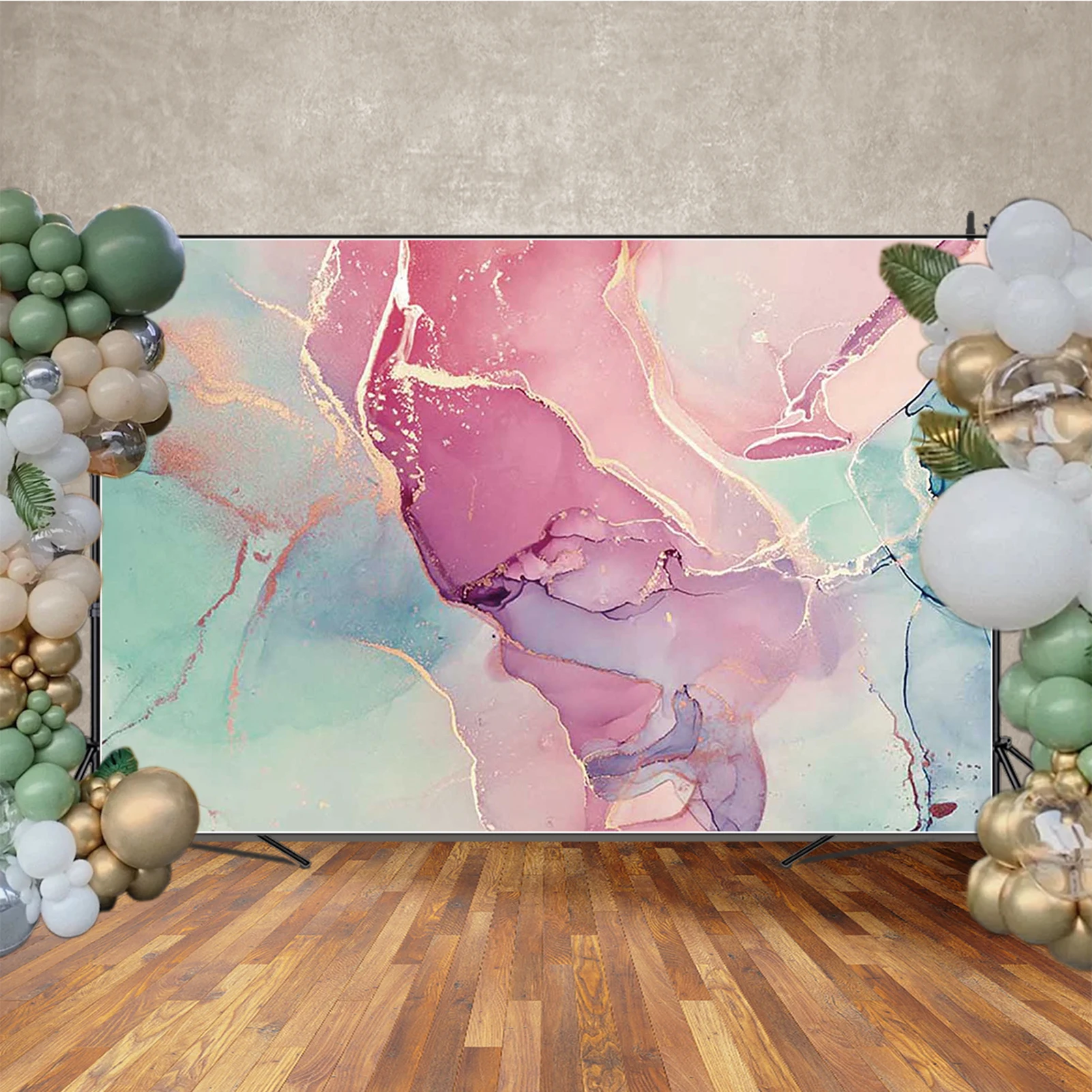 MOON.QG 사진을위한 대리석 배경 핑크 그라데이션 유체 혼합 사진 배경 벽지 촬영 소품 파티 용품