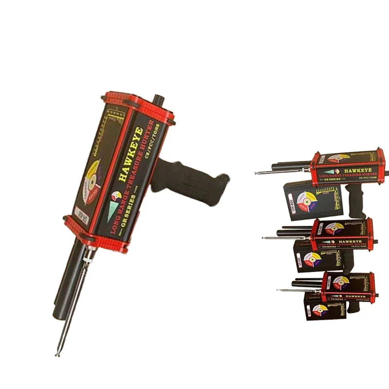 200 Underground 100m Long Range Metal Gold Detector with 3D LED Display 2 Antennas Plastic Case