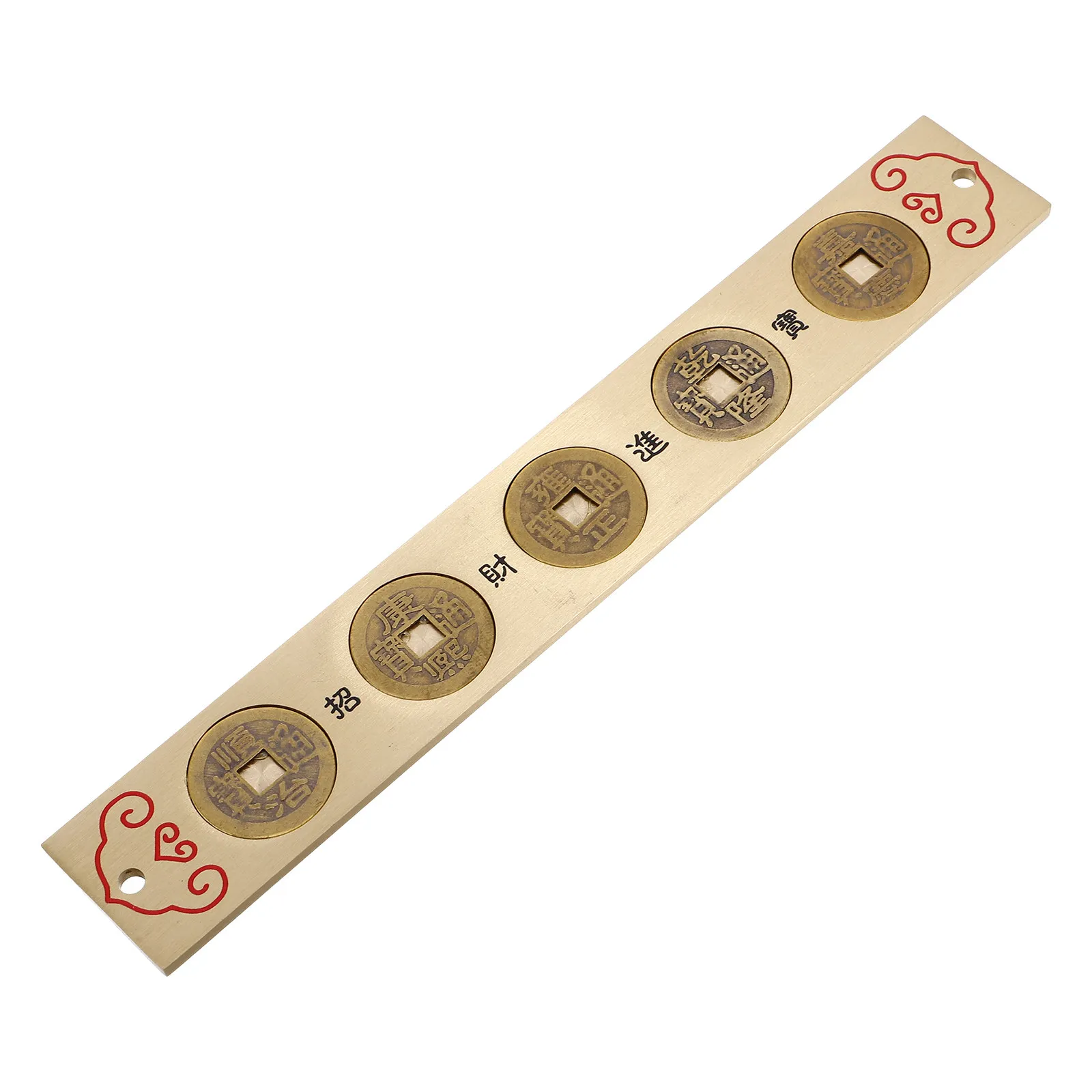 Exquisite Brass Ruler Emperor Coins Pattern Multi-Function Straight Measuring Tool for Coin Measurement Painting Craft