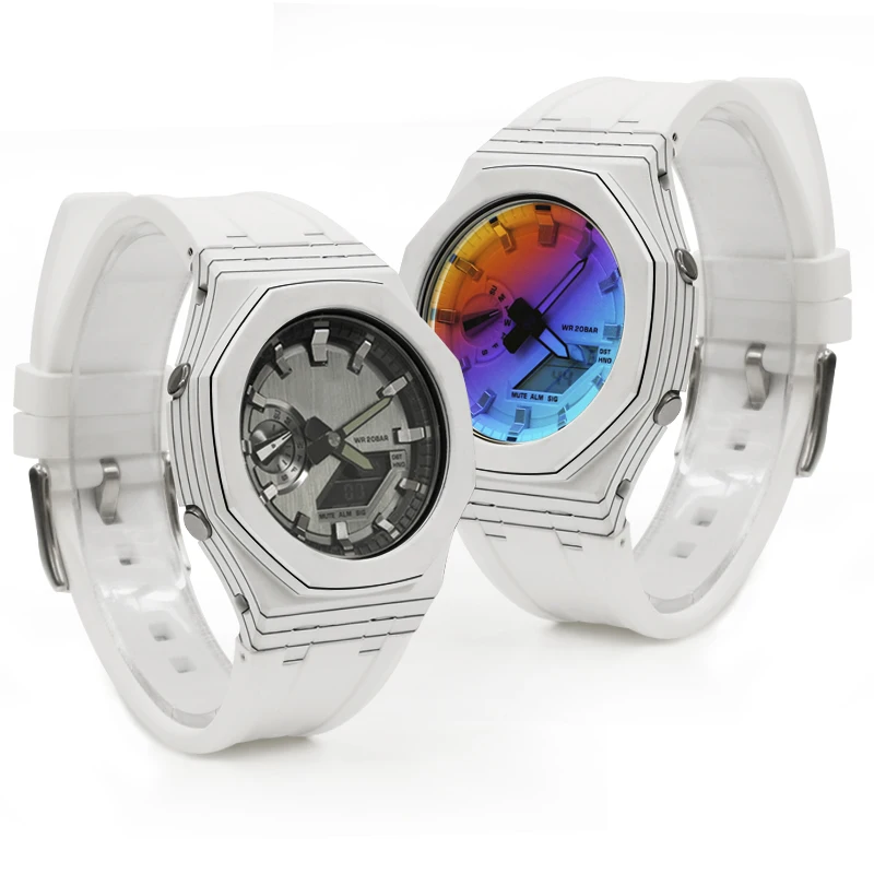 

Adapt to GA-2100 GA-B2100 GA-2110 model with carbon fiber case and rubber strap for watch accessory modification.