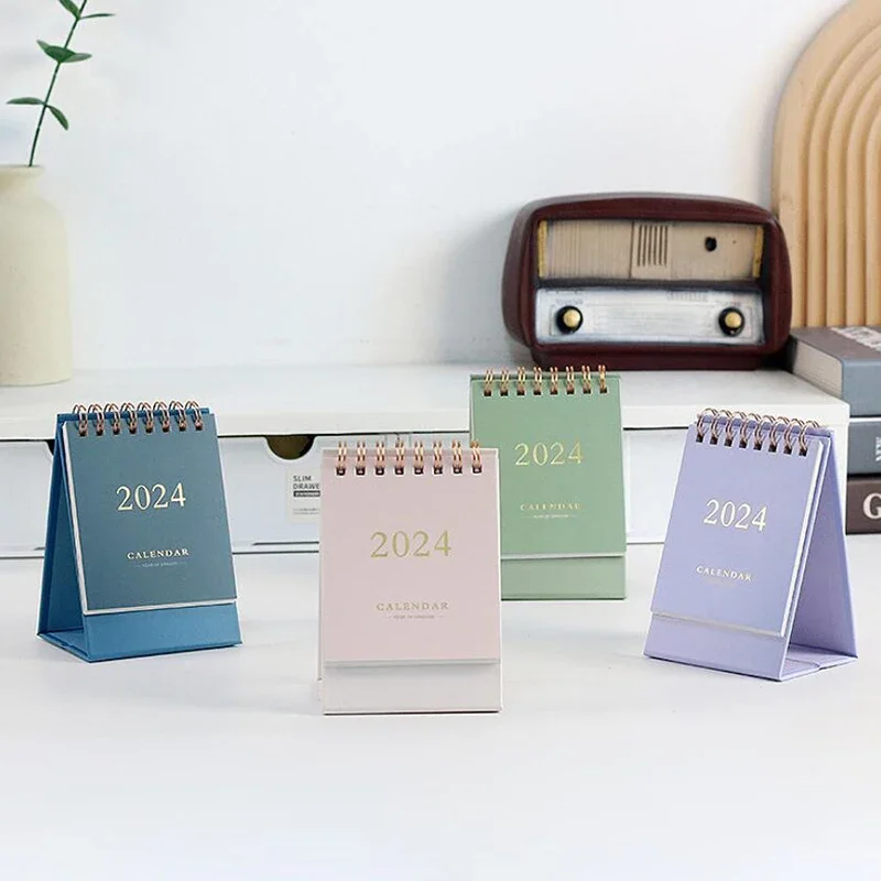 2024 Desk Calendar Solid Color 365 Days To Do List Kawaii Yearly Monthly Daily Planner Schedule Organizers Home Office Supplies