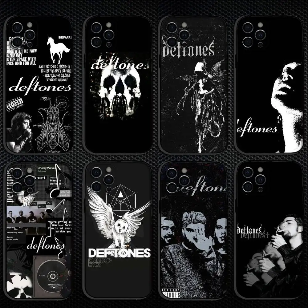 

band D-Dftones Phone Case For iPhone 16,15,14,13,12,11 Plus,Pro Max, Soft Silicone Black Cover