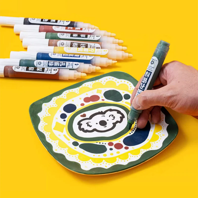 

Pottery Tools Underglaze Color Marker Pen Color Saturated Waterproof Not Fading for Ceramic Painting 1150-1280℃
