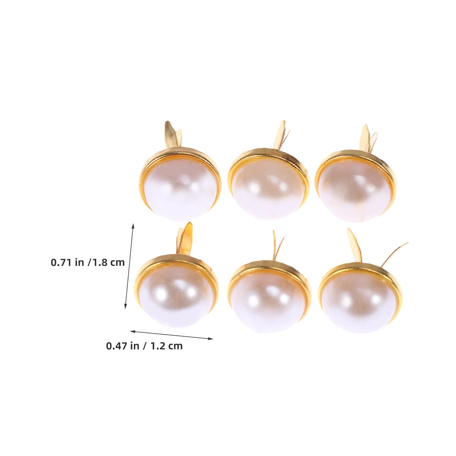 Brads de perles demi-rondes, 120 pièces, embellissements en métal doré pour bricolage, vêtements, artisanat, Scrapbooking, Mini brads décoratifs de 12Mm