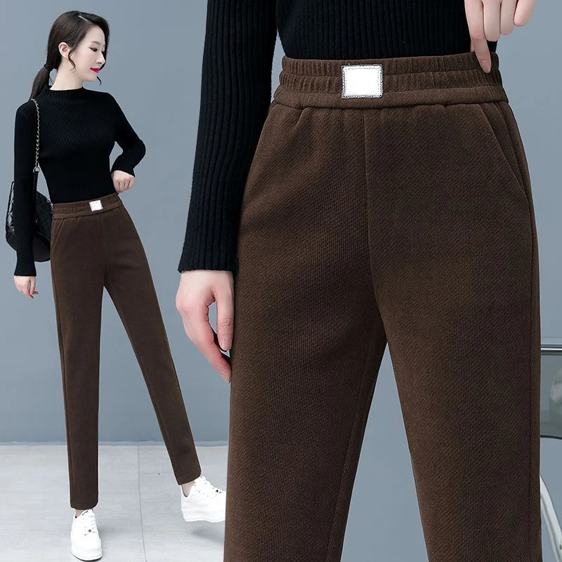 

Casual Corduroy Pants Women's Autumn Harem Winter High Elastic Long Pantalon Female Palazzo Turnip 2024 Oversized Q404