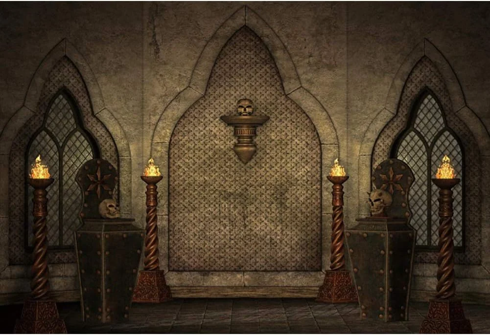 

Halloween Haunted Castle Spooky Palace Skull Gothic Castle party photo background photography backdrop banner