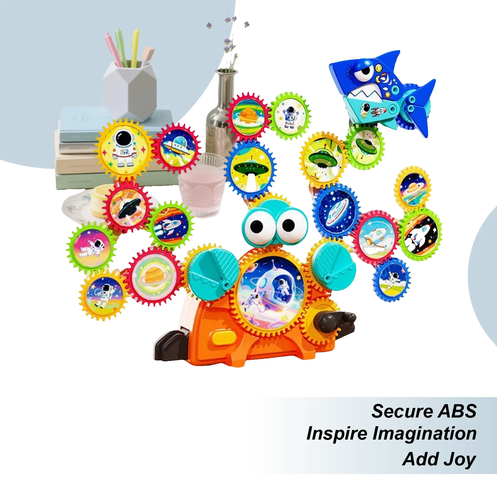 

Gears for Kids Educational Game STEM Building Blocks Toys for Boys Kids Birthday Party Home Preschool School Travel Beach