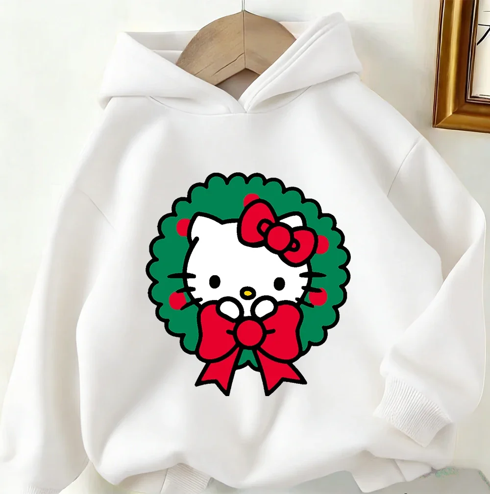 

Winter Trendy Hello Kitty Hoodie Cartoon Print Casual Street Style For Boys Girls 3 14
