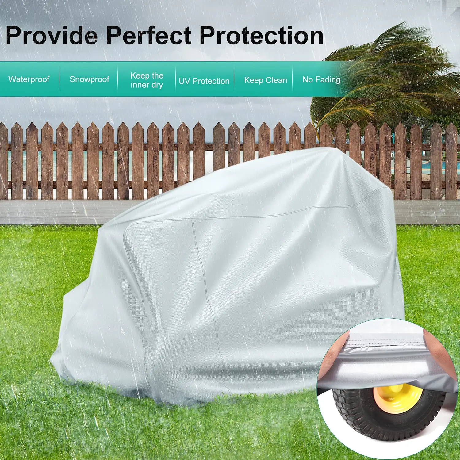 Lawn Mower Cover 210D Heavy Duty Oxford Fabric  Waterproof Cover for Tractor and Riding Lawn Mower Protective cover