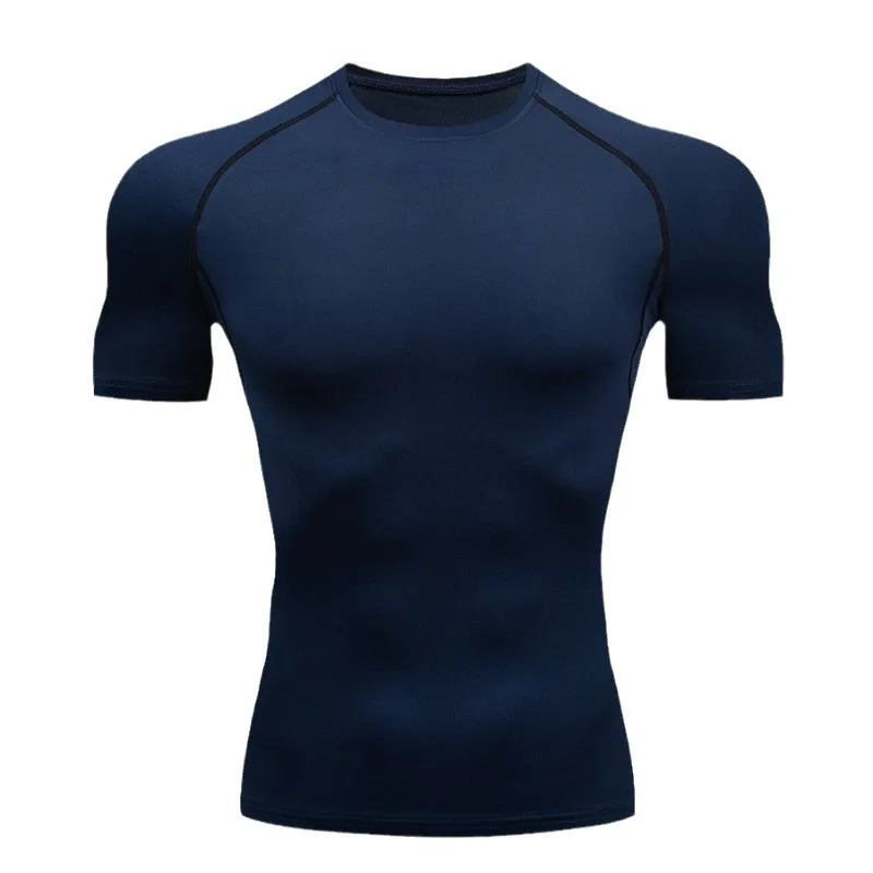 Men's Bat-Printed Compression T-Shirt Sporty Summer Gym Fitness Jogging Top with Short Sleeve Casual for Running