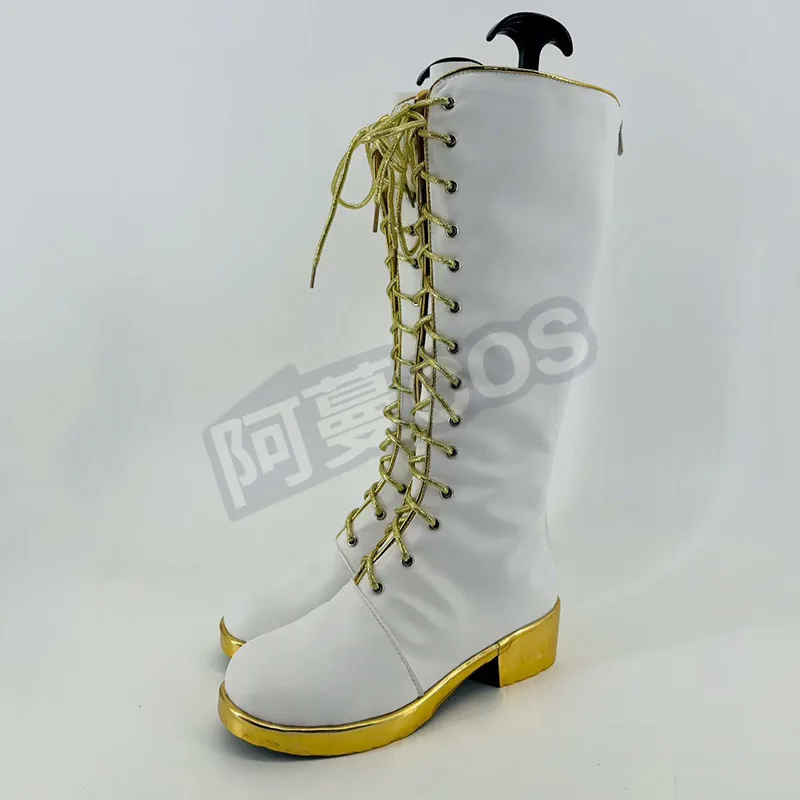 KPop chasseurs de démons Rumi bottes blanches tenue de danse chaussures Cosplay chaussures adultes enfants Halloween carnaval chaussures