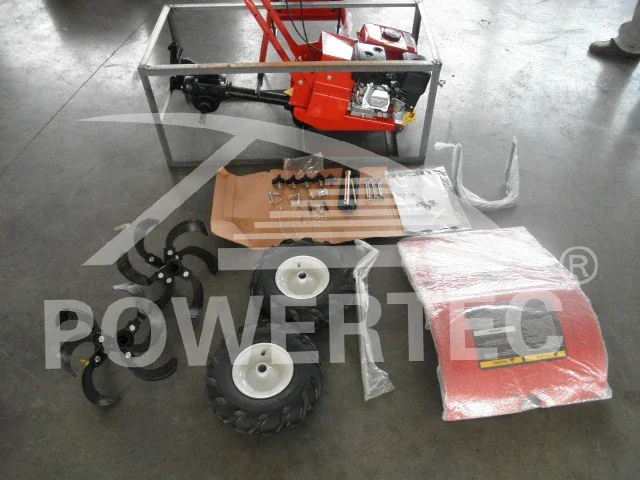 POWERTEC 6.5HP 100-150mm Gardening Tools and Equipment Gasoline Rotary Tiller Power  Farm Cultivator Agriculture