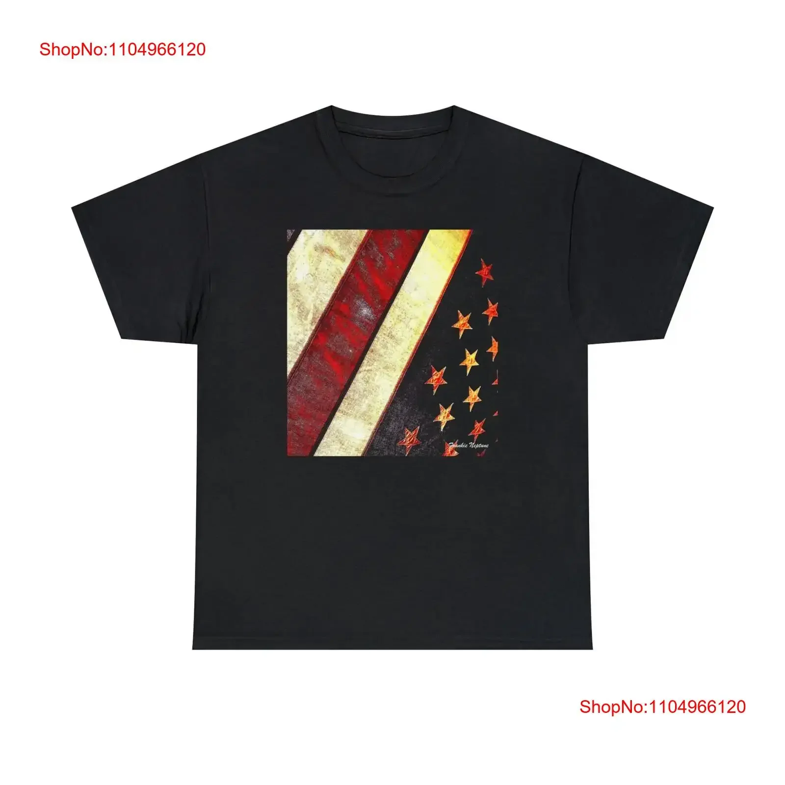 

American Flag Heavy Cotton T Shirt Unique Photograph by Frankie Neptune vintage Washed Soft Stylish Breathable Casual graphic