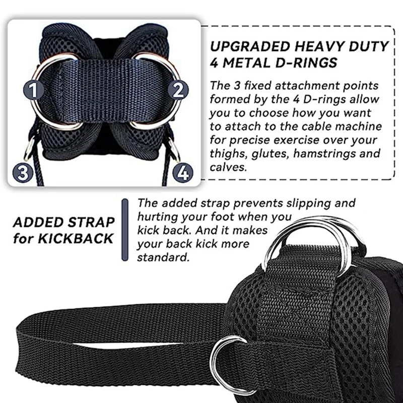 2Piece Gym Ankle Strap For Cable Machine,Ankle Strap To Lift The Butts, Glute Workouts & Tone The Legs Parts Accessories