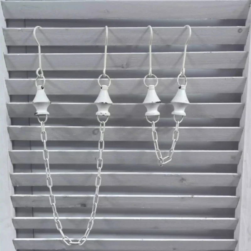 Retro Distress White Hanging Flower Pots Outdoor Bracket Hook Metal Flower Stand Courtyard Decoration Plant Hanging Basin