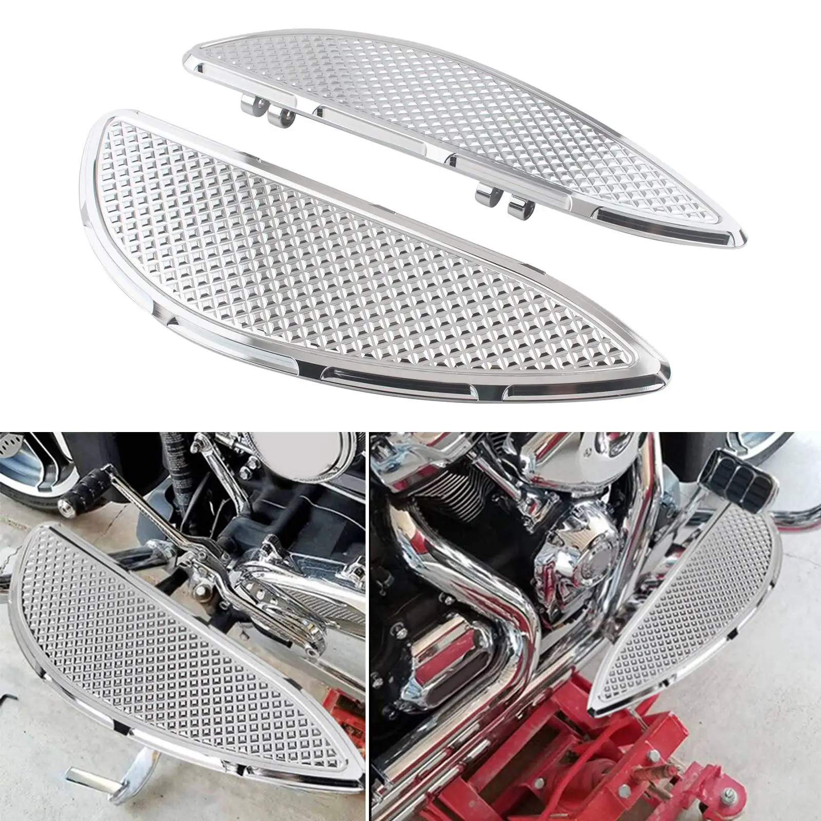 Diamond Style Front Driver Floorboards Foot Pegs Kit Chrome For Harley Touring Electra Road Street Glide FLD Trike Models FL