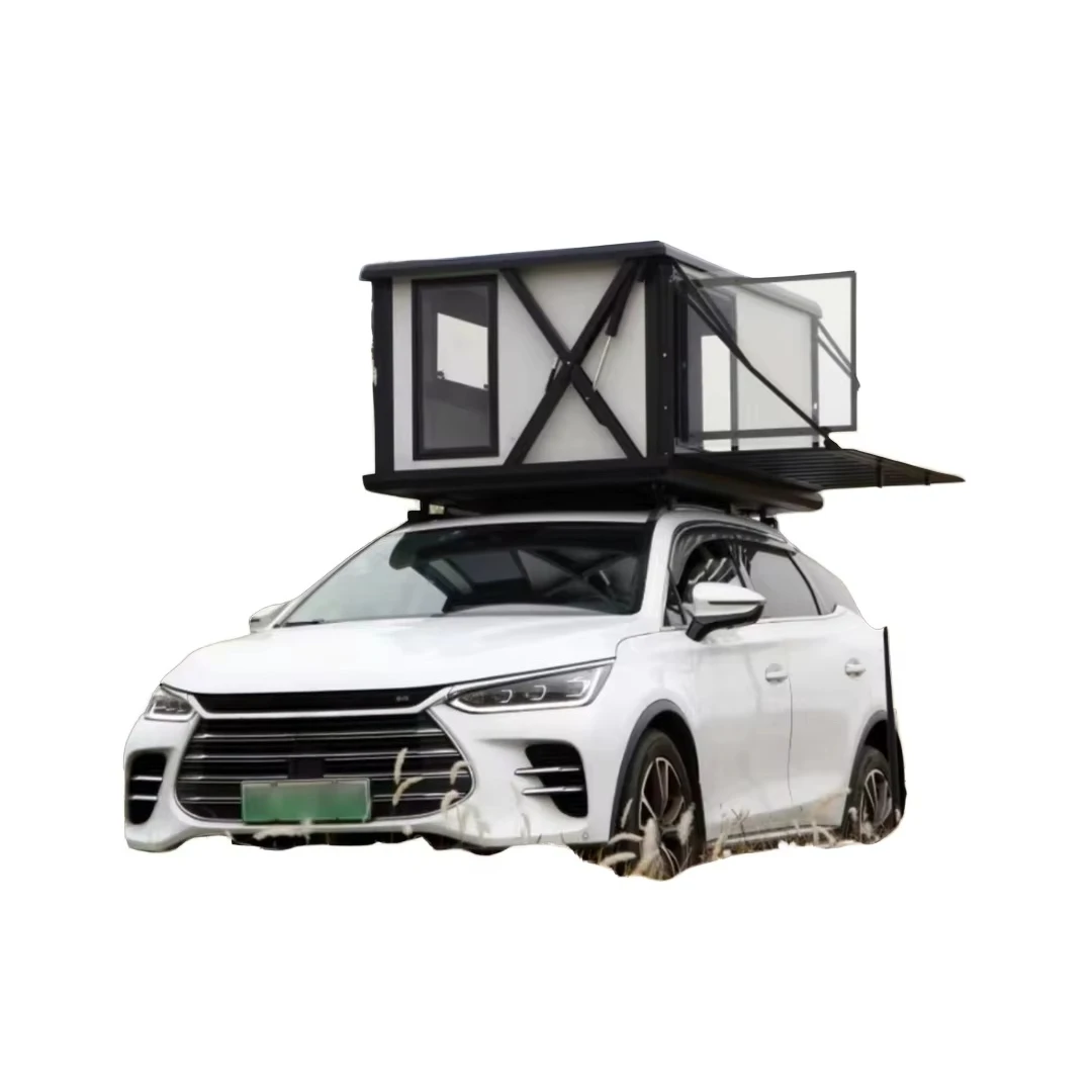 Waterproof Aluminum Top Camping Car Roof Tent with Flap Hard Shell Canvas Ladder-for Outdoor Camping