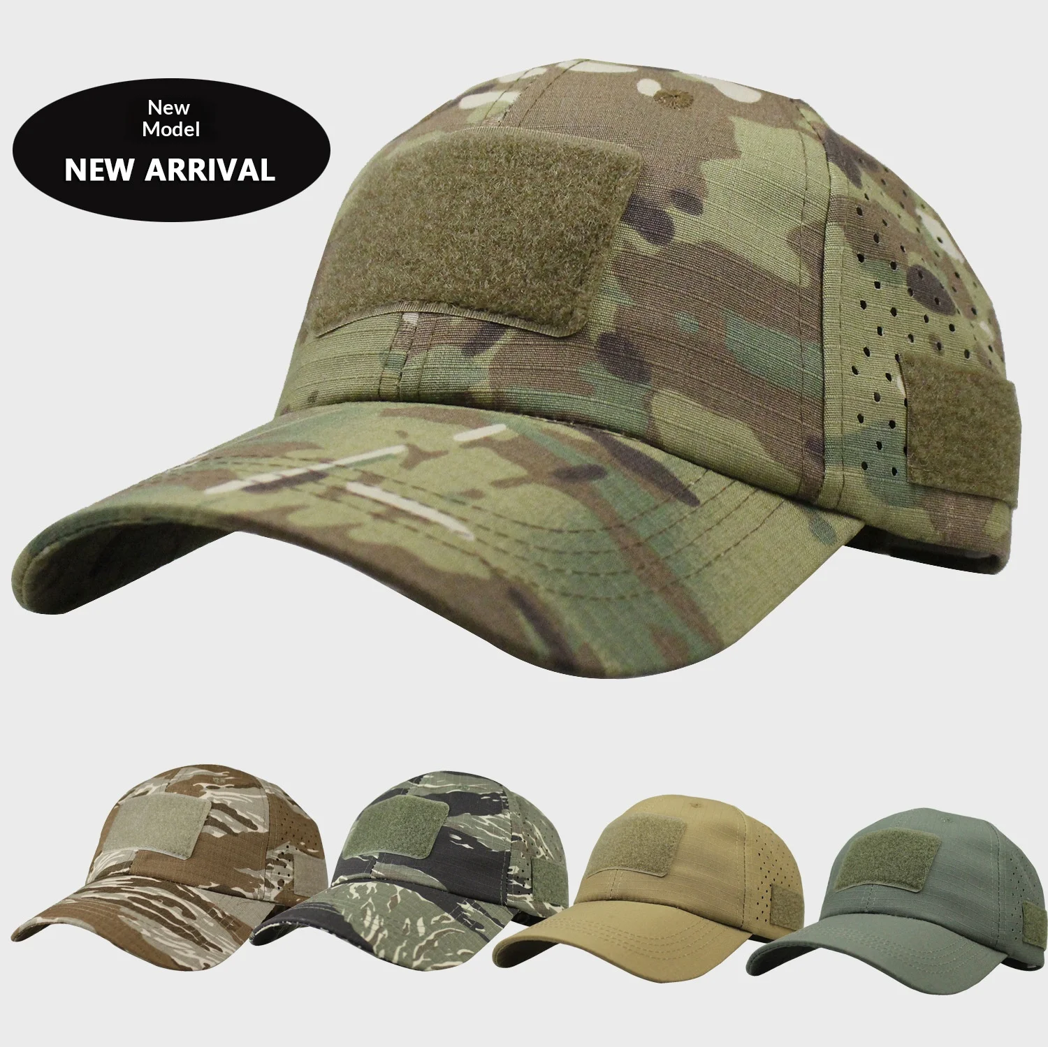 

Outdoor Tactical Baseball Cap Men's Summer Camouflage Cap Mountaineering Shade Sun Protection Fishing Cap Velcro Net Hat