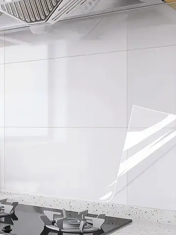 45 cm transparente, wasser- und ölbeständige statische Tapete für Küchenherde, Antifouling-Aufkleber, hochtemperaturbeständig