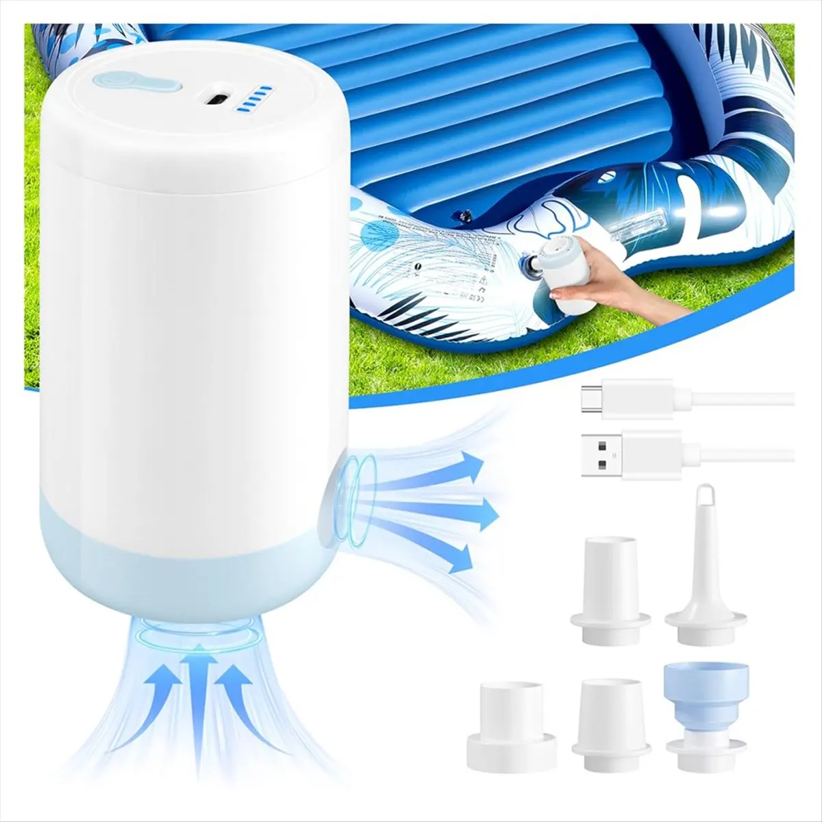 【BRAND NEW】Portable Mini Air Pump for Inflatables,4KPa Ultra-Fast Inflation/Deflation Tiny Air Pumps for Pool Floats, Air Mattre