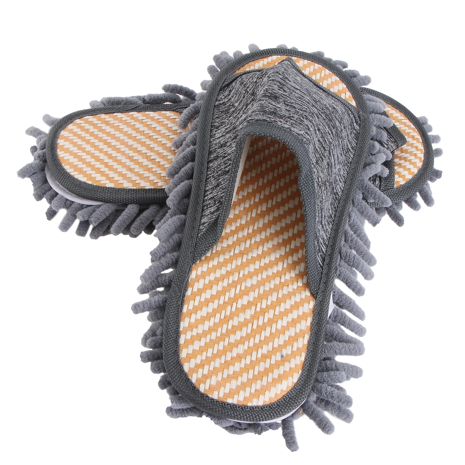 

1Pair Home Use Cleaning Floor Slippers Chenille Sole Comfortable Soft Durable Detachable Summer Indoor Household Floor Slippers