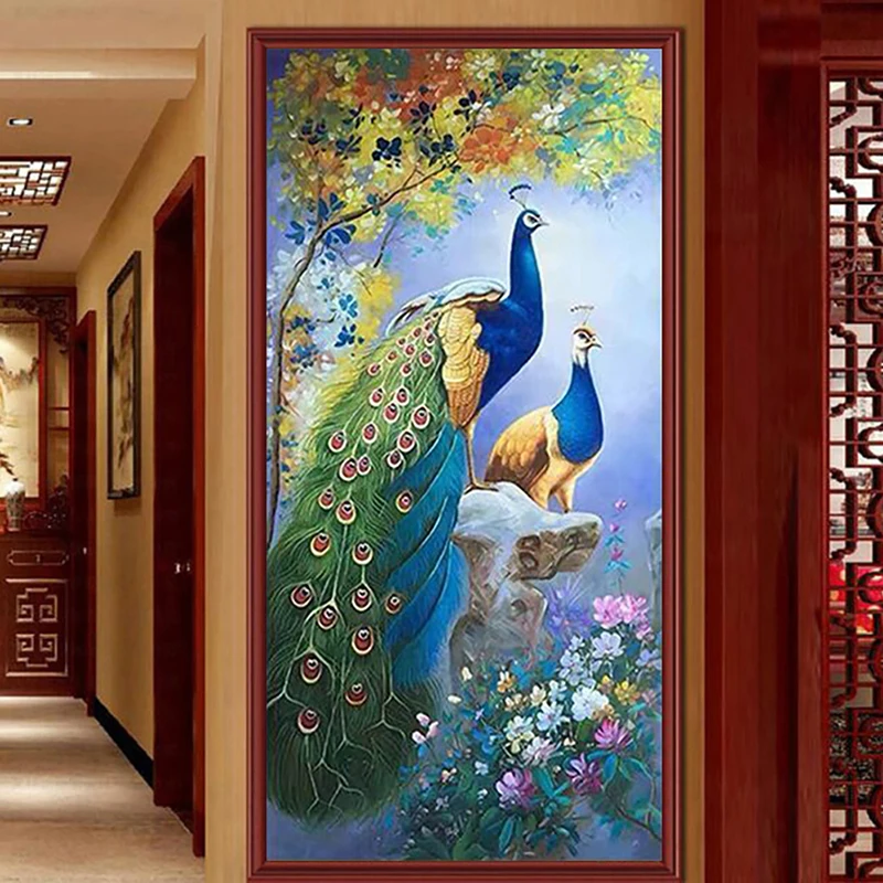 

Peacock Art 5D DIY Diamond Painting, Animal Wall Painting, Flower Embroidery, Cross Stitch, Living Room, Hallway, Home Decor