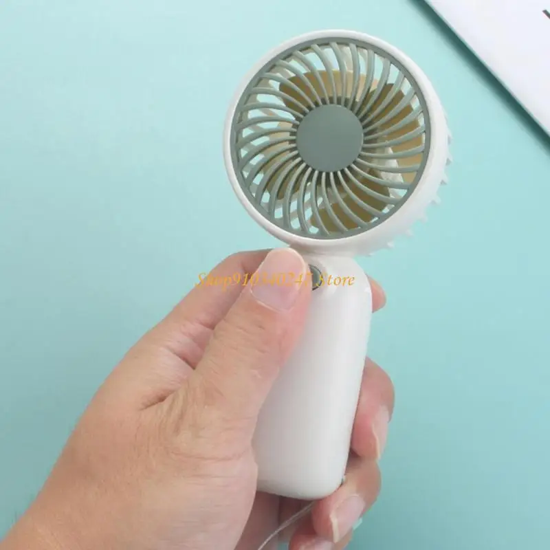 Q22A Portable Handheld Fan Battery Operated Silents Motor Includes Wrist Straps For Desk Car Trip