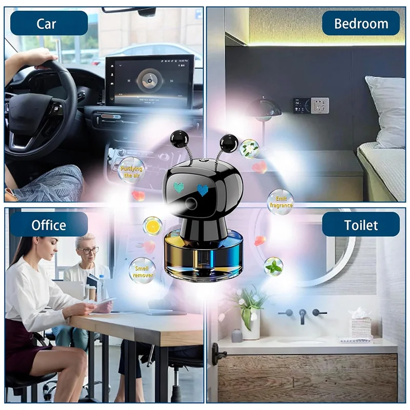 

A005-Умный модный милый робот, автомобильный очиститель воздуха, автомобильные украшения, машина для ароматерапии для дома и офиса