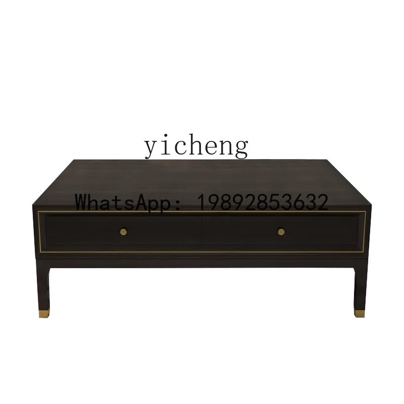 

ZZ Light Luxury Coffee Table Living Room Tea Table Solid Wood TV Cabinet Combination Post-Modern Classical Furniture Living Room