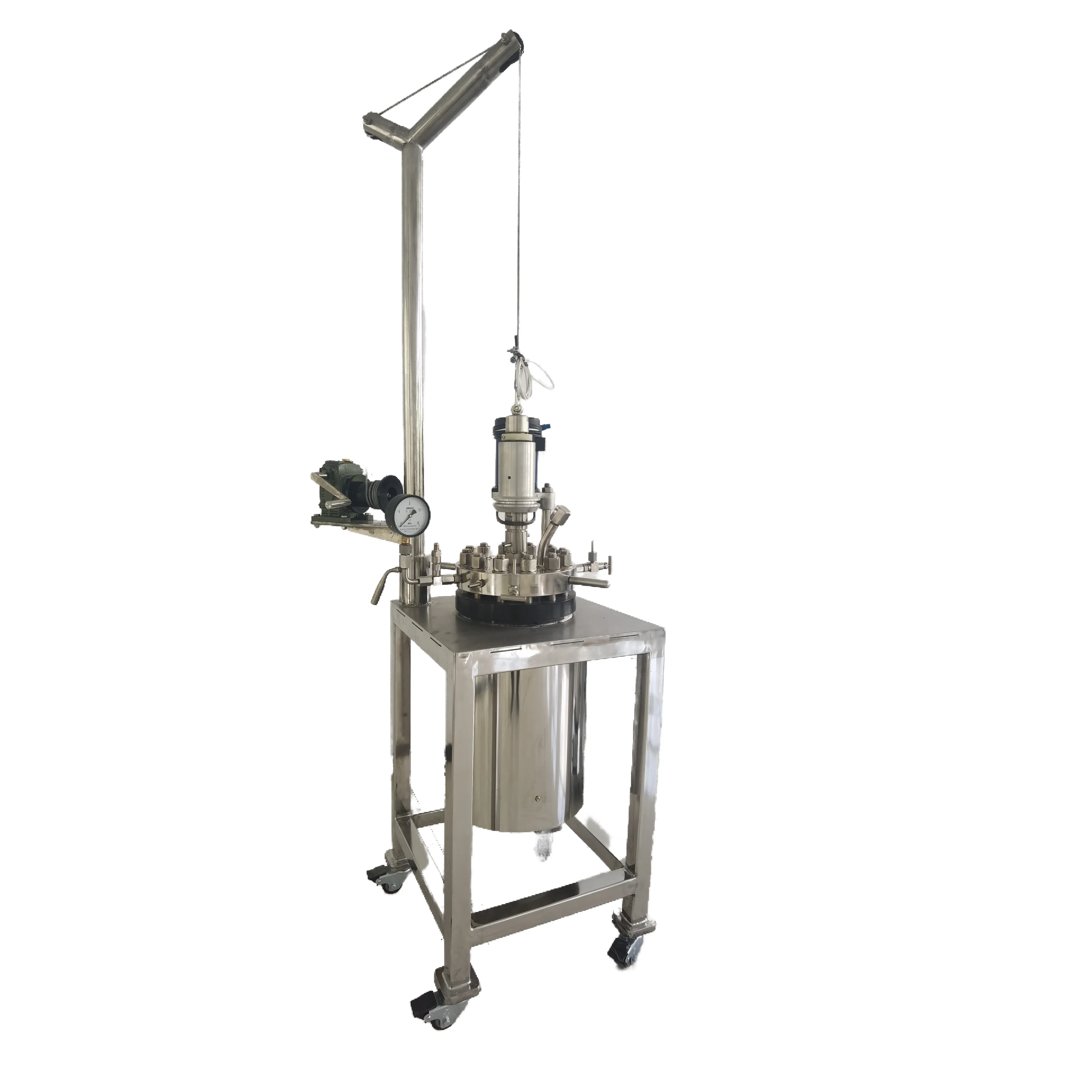 Laboratory Stainless Steel 5L Electric Heating Semi-Automatic Reaction Kettle Pressure Vessel with Motor