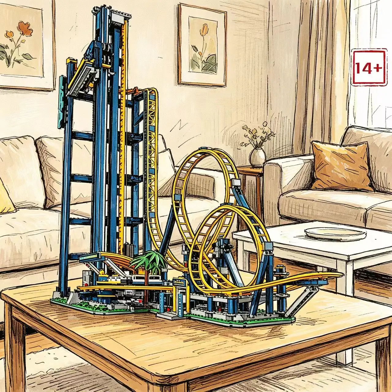 The cheapest circular coaster brick block is compatible with 3756 creative amusement park model blocks for Christmas gifts