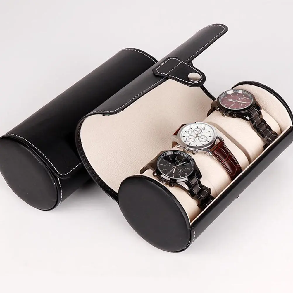 

3-Compartment Watch Storage Box Lightweight Dustproof Travel Home Organizer Jewelry Case Elegant Watch Box For Men Women