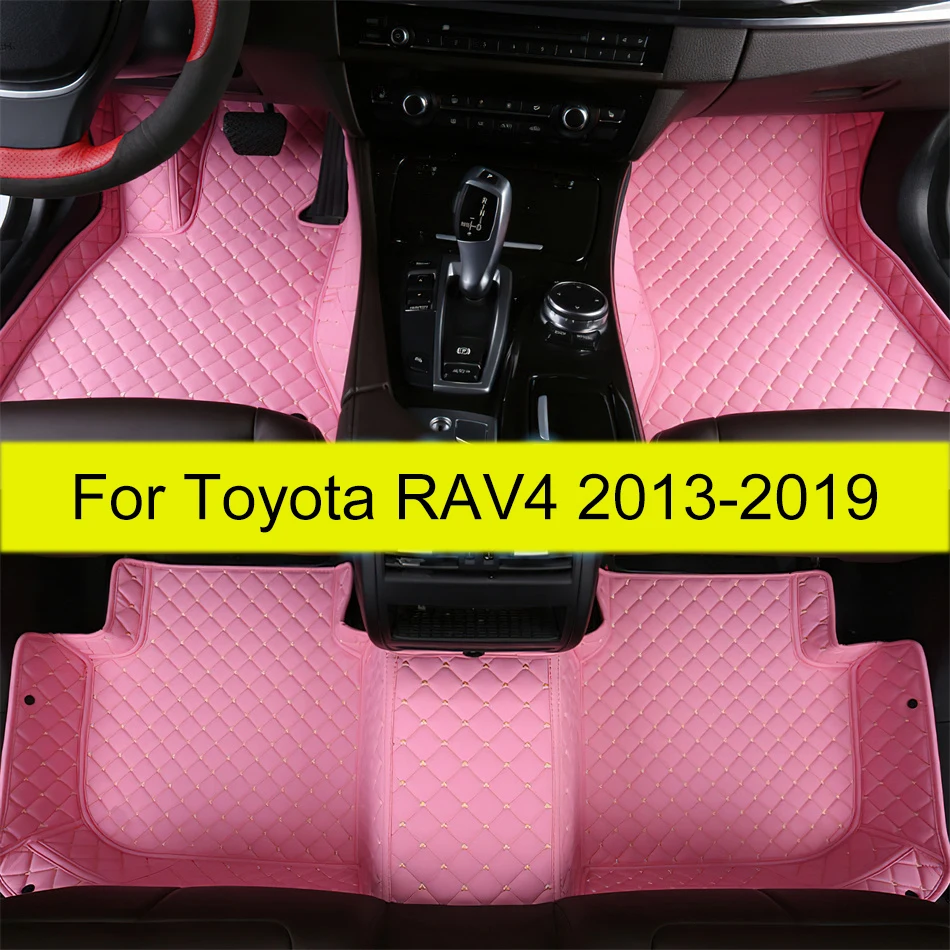 

Кожаные автомобильные коврики на заказ, коврики для Toyota RAV4 2013 2014 2015 2016 2017 2018 2019, коврики, накладки для ног, аксессуары