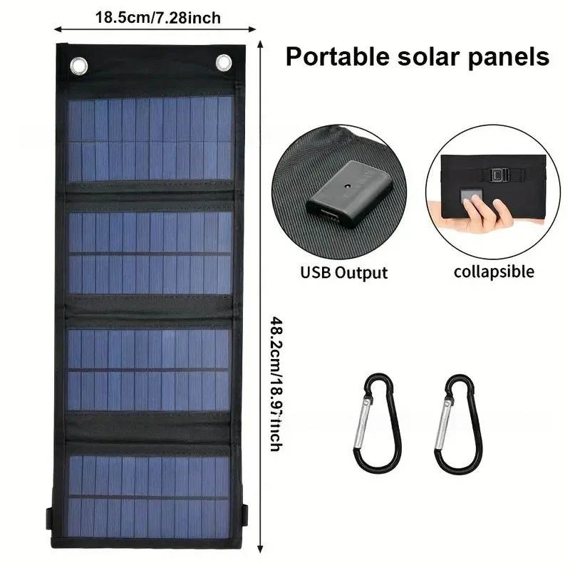 20W solar panel charging solar photovoltaic panel outdoor emergency car camping hiking mobile power bank solar folding bag