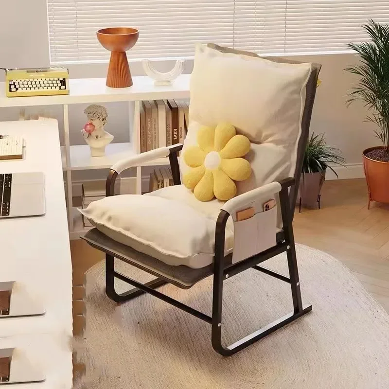 

Durable Computer Chair Home Comfort Back Lazy Sofa Folding Recliner Study Office Dormitory Casual Gaming Chair Legs Made Of Stee