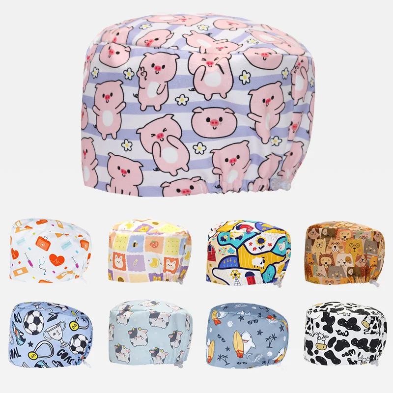 High Qualiy Surgeon Hats Thick Cotton Dental Hospital Caps Medical Scrub Hats Soft Breathable Pediatric Nursing Caps K1083