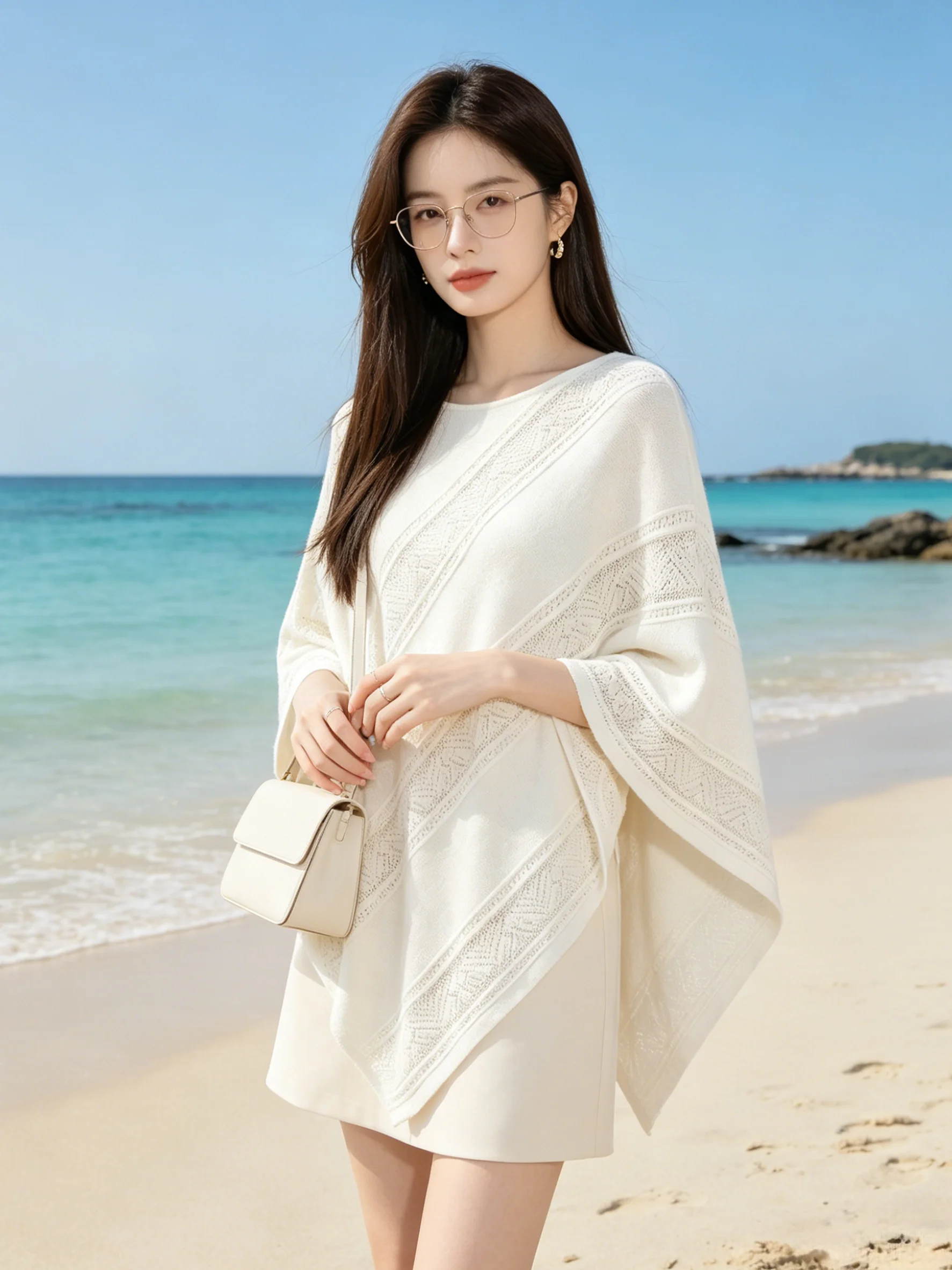 Summer Korean Style Batwing Sleeve Knitted Cloak Top Women's Soft Skin-friendly Loose Slimming Shirt Breathable Casual T-shirt