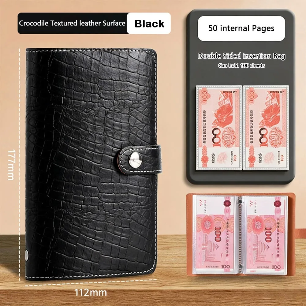 Save Money 100 Envelopes Money Saving Challeng PU Large Capacity Mini Binder Savings Challenge Waterproof Reusable