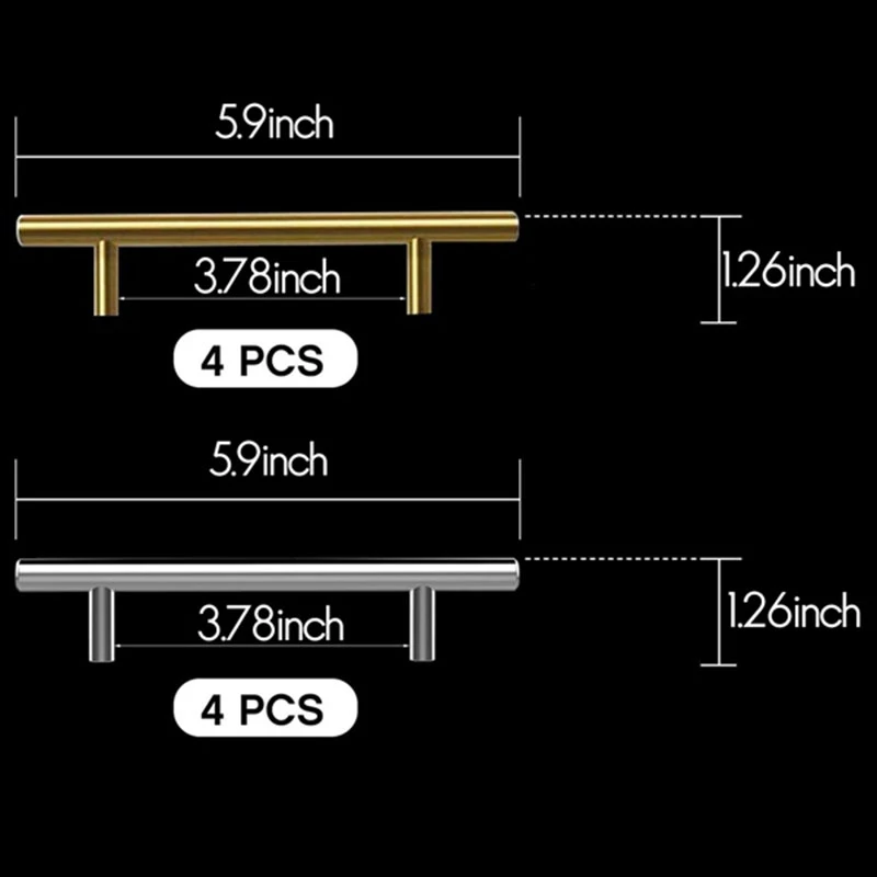 4PCS Gold Handles Resin Tray Molds Handles Epoxy Tray Handles Hardware Stainless Steel for Silicone Serving Tray Handles