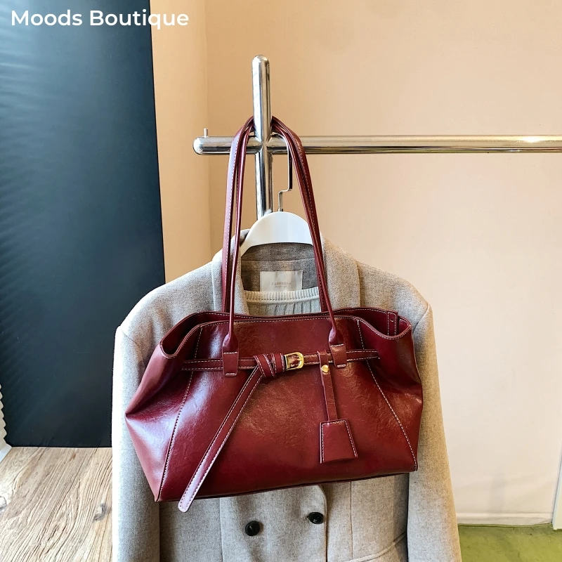 bolsos de lujo mujer marcas famosas bolsos de marcas originales Bolsos de un solo hombro Retro de alta calidad para mujer, bolso de mano de moda de gran capacidad de Color puro de cuero PU, bolsos de diseñador de lujo