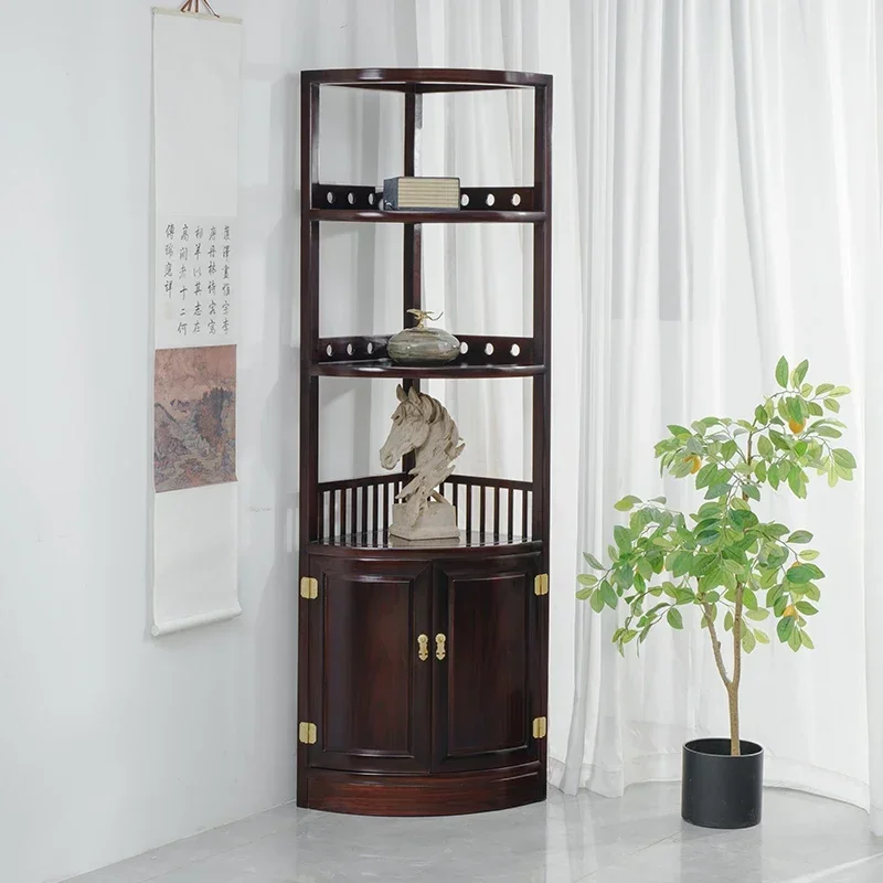 A  Mahogany Corner Cabinet Black Sour Wood Chinese Triangle Cabinet   Solid Wood Dining Room Wine Cabinet