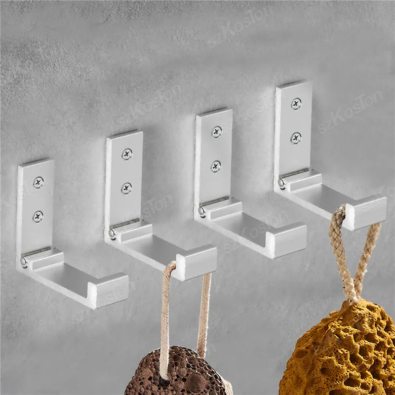 1/5/10pcs Folding Hooks Wall Door Clothes Hooks Aluminum Alloy Rustproof Wall Hanger Clothes Coat Towel Coat Hooks