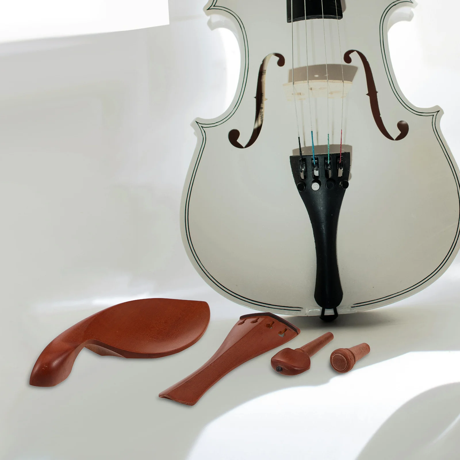 

Violin Chin Rest Pegs Set Wooden Replacement Parts Repair Kit Universal Fit For Beginners Advanced Players Wood Accessories