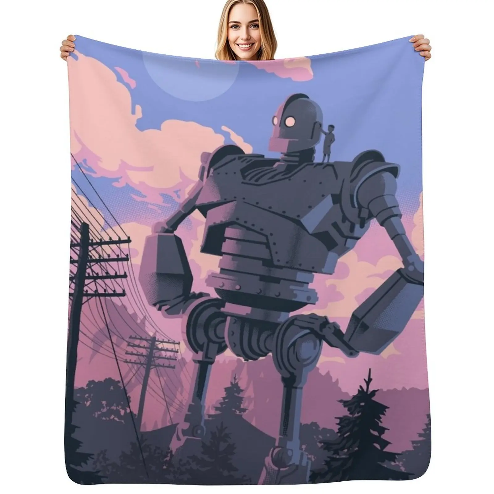

Iron Giant Throw Blanket for winter Stuffeds Bed Plush Blankets